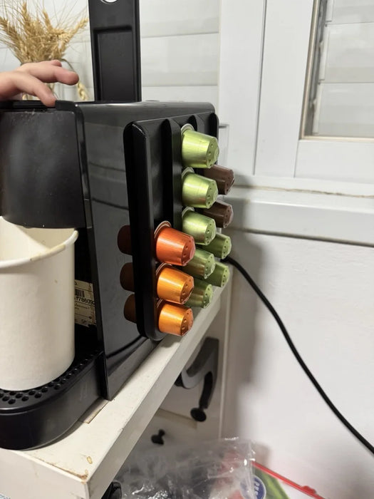 Punch-free Coffee Capsule Wall Rack — Fits Nespresso-compatible Capsules, Space-saving