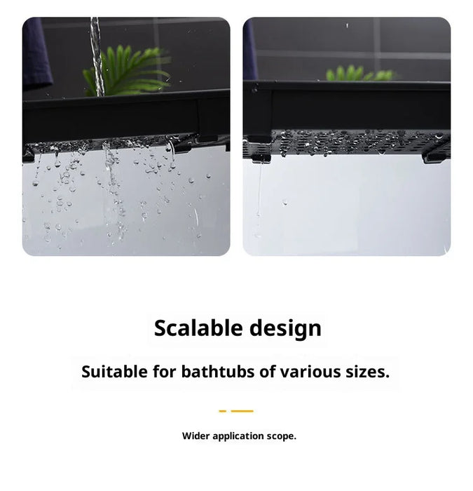 Expandable Bath Caddy Tray — PVC Bathtub Shelf for Candle, Towel, Book, Phone & Wine