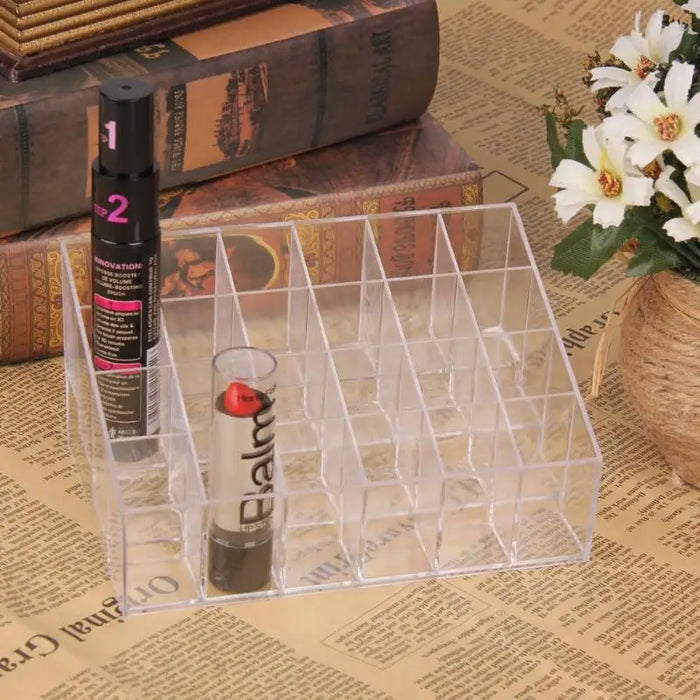 Acrylic 24-Grid Lipstick & Makeup Organiser Display Rack (Large)
