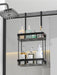 QH Dual-Tier Shower Caddy — Metal & Plastic Bathroom Shelf (Wall or Over-Door)