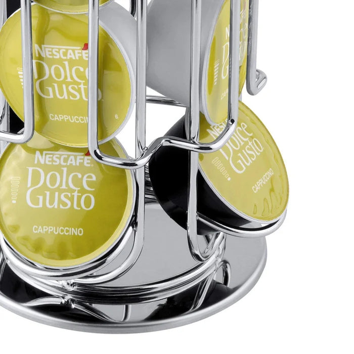 360° Rotating 24-Capsule Stainless Steel Coffee Pod Holder JT222