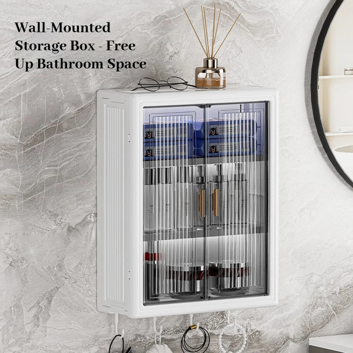 Modern Grey Wall-Mounted Bathroom Cabinet — PVC Vanity (Under 60cm)
