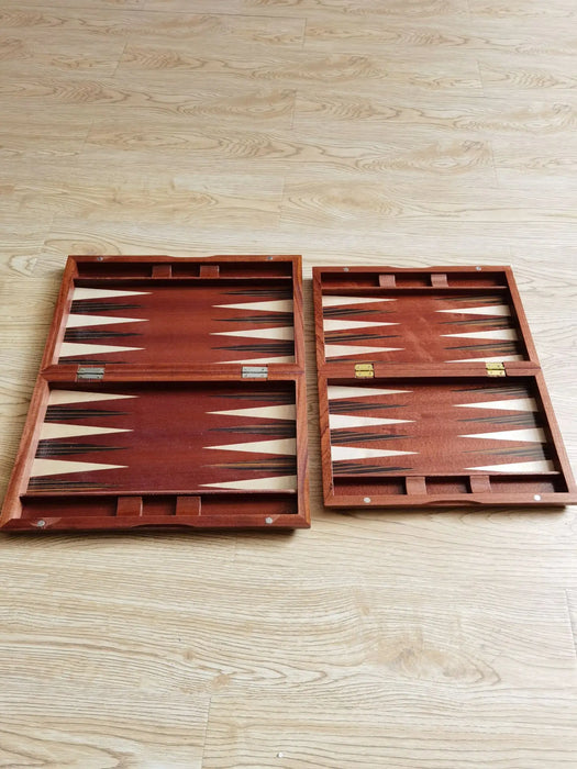 Handmade Luxury Wooden Backgammon Set – Portable Family Travel Game (11–19in)