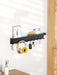 Wall-Mounted Key Organiser with Tray and Hooks – No-Drill or Drill Fixing