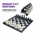3-in-1 Folding Chess, Checkers & Backgammon Set — Portable Travel Board (4 Sizes)