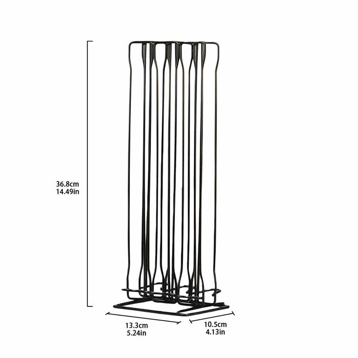 60-Capsule Metal Coffee Pod Rack — Floor-Standing Nespresso Storage (Black)