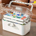 Large Capacity Foldable Medicine Storage Box with Clear Lid — Modern White Plastic Organiser