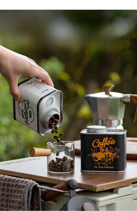 Sealed Coffee Bean Jar – Tinplate Storage, Moisture-Proof (Single or 2‑Pack)