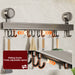 No-Punching Kitchen Rail with Hooks — Space Aluminium, Electroplated (30/40/50cm)