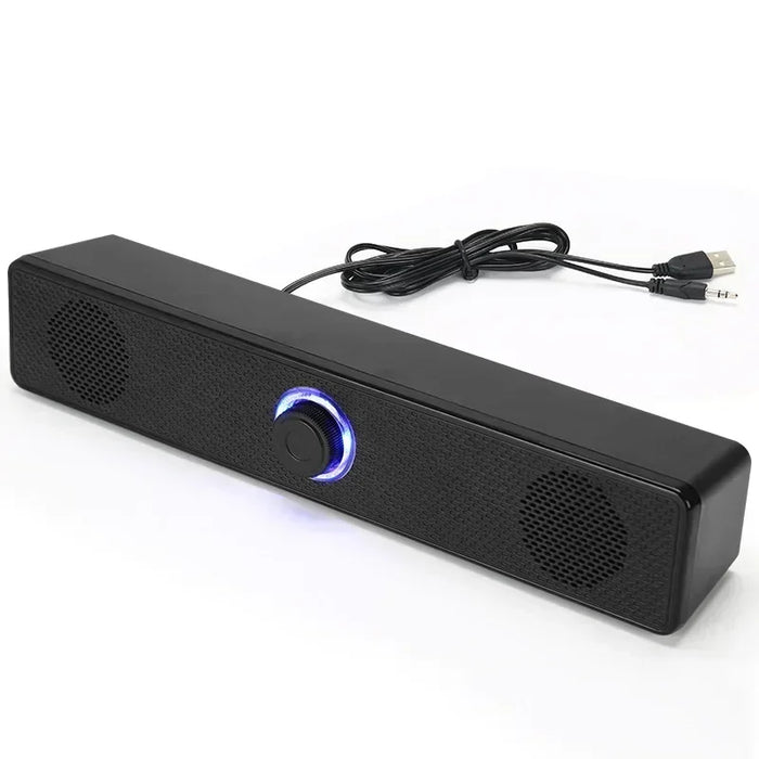 2.1 Channel Wired Soundbar with Subwoofer for PC/TV/Laptop – Aux & USB, Optional Bluetooth