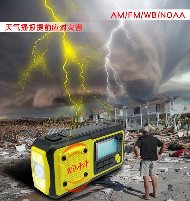 5000mAh Emergency Hand Crank Radio — AM/FM/SW, Solar, USB & NOAA Alerts