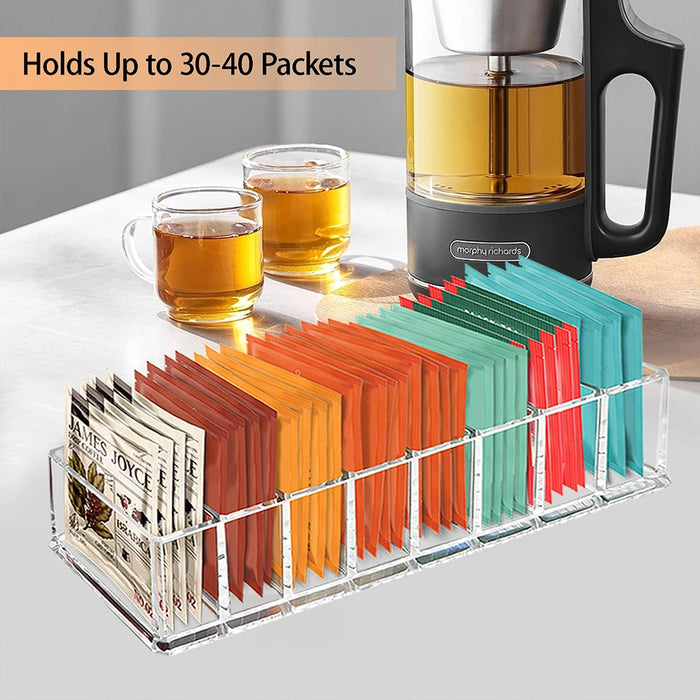 Tea Bag Storage Box — Plastic Kitchen Drawer & Countertop Organiser