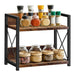 2-Tier Wood & Metal Spice Rack — Countertop Shelf Organizer
