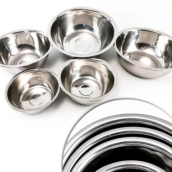 Stainless Steel Mixing Bowl — Flour, Egg & Salad Basin for Baking