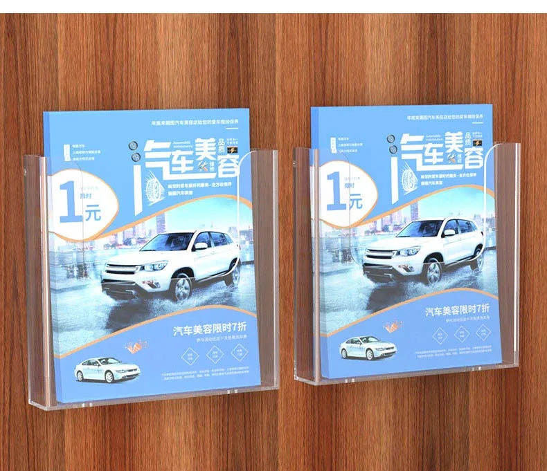 Clear Acrylic Wall-Mount Brochure Holder — Fits A4 & A5