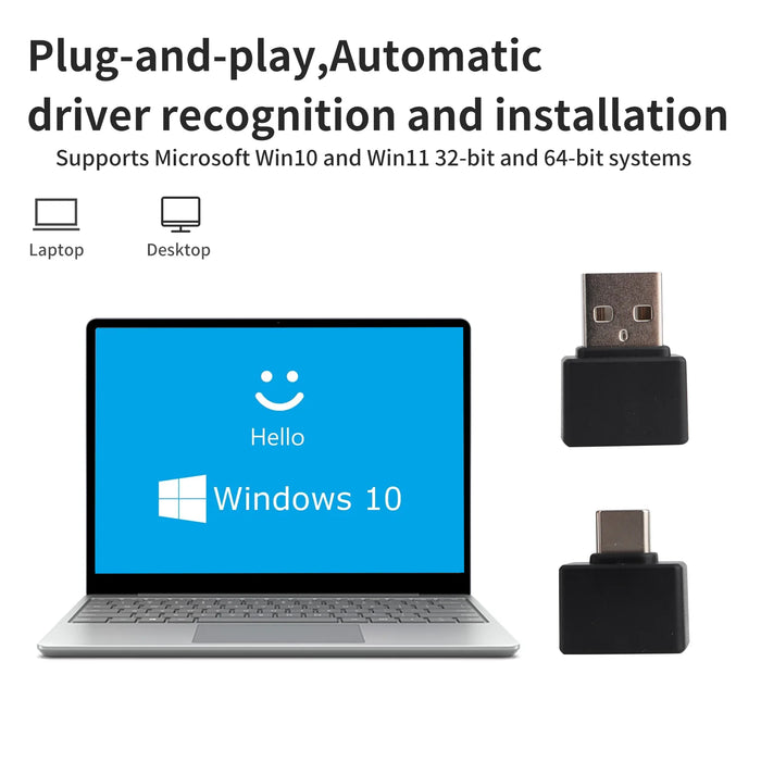 Mini USB Fingerprint Reader for Windows Hello — Metal Biometric Scanner for PC and Laptop