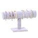 Velvet T-Bar Jewellery & Watch Display Stand — Desktop Bracelet Holder (Black/Grey)