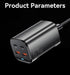 67W GaN USB‑C Desktop Charger — PD/QC Fast Charging, 2C+2A Ports for MacBook, Samsung, iPhone 15