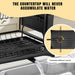 2-Tier Black Carbon Steel Dish Drying Rack with Drip Tray & Utensil Holder