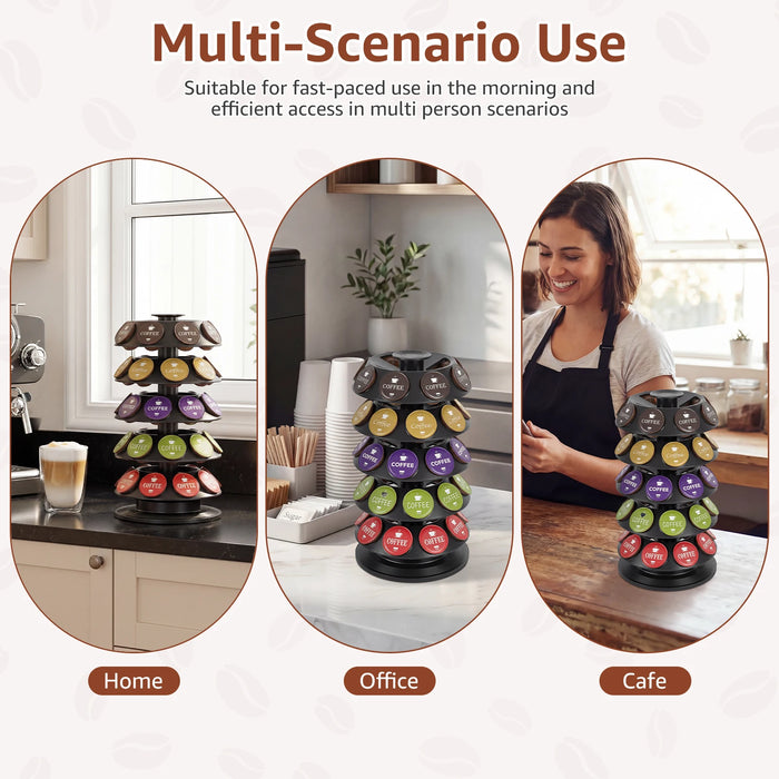 40-Capsule Rotating Coffee Pod Organiser – 360° Turntable, Space-Saving