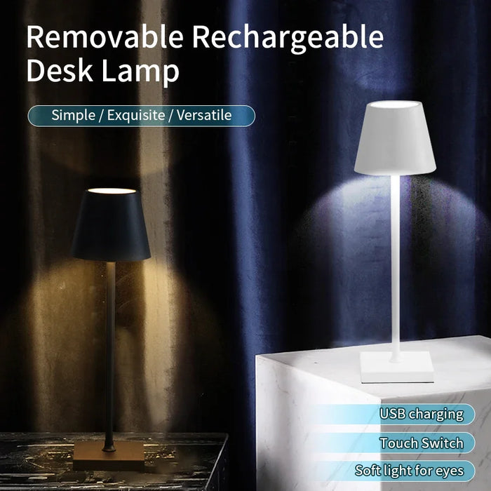 LED Stolna Lampa - Usb Punjenje, Vodootporna, Bežični Dodir za Bar, Restoran, Hotelsku Spavaću Sobu - Idealno Rješenje za Ambijentalno Osvjetljenje za Ugostiteljsku Industriju