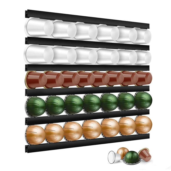 Universal Coffee Capsule Holder – 10 Adhesive Strips for K‑Cup, Nespresso, Dolce Gusto