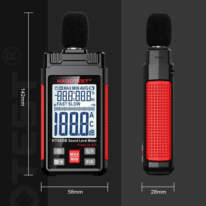 Digital Handheld Sound Level Meter HT602A / HT602B — 30–130 dB Mini Decibel Meter