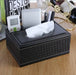 Faux Leather Tissue Box Cover with Remote Holder — Living Room & Desktop Organiser