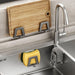 Self‑Adhesive Carbon Steel Sponge Holder — Sink & Bathroom Organiser, Black/Gray/White