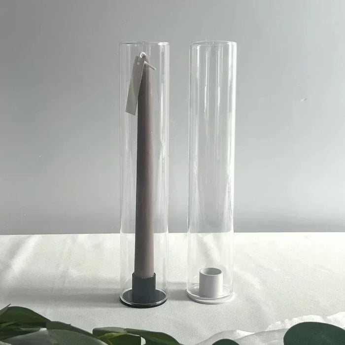 Set of 10 Glass Hurricane Candle Sleeves — 5cm x 27cm