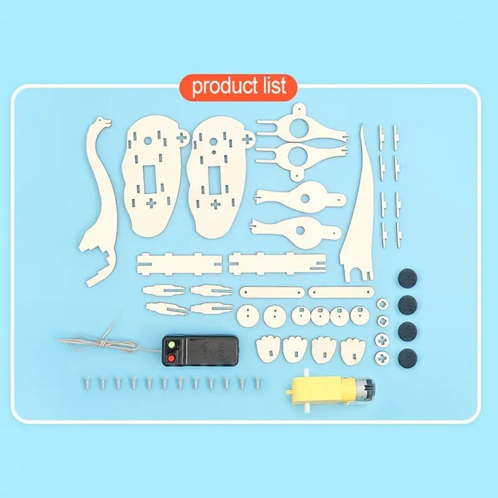 Wooden Dinosaur STEM Model Kit – choose 1 or 4 pcs (T‑Rex, Triceratops, Pterosaur, Brachiosaurus)