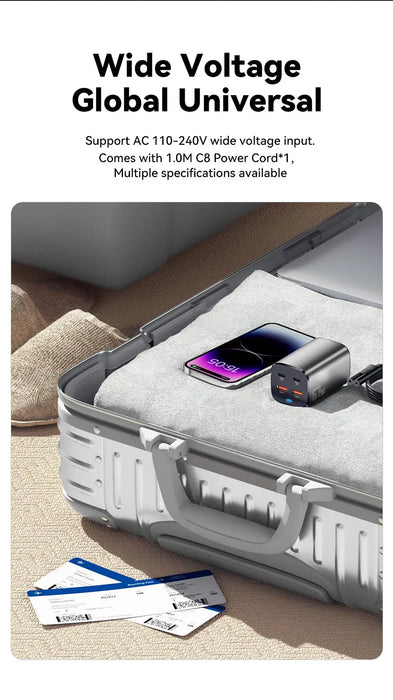 67W GaN USB‑C Desktop Charger — PD/QC Fast Charging, 2C+2A Ports for MacBook, Samsung, iPhone 15