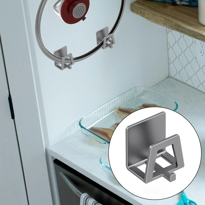 Self‑Adhesive Carbon Steel Sponge Holder — Sink & Bathroom Organiser, Black/Gray/White