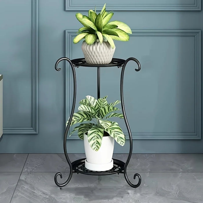 Double-Layer Metal Plant Stand — Multi-Layer Floor Display (1 pack)
