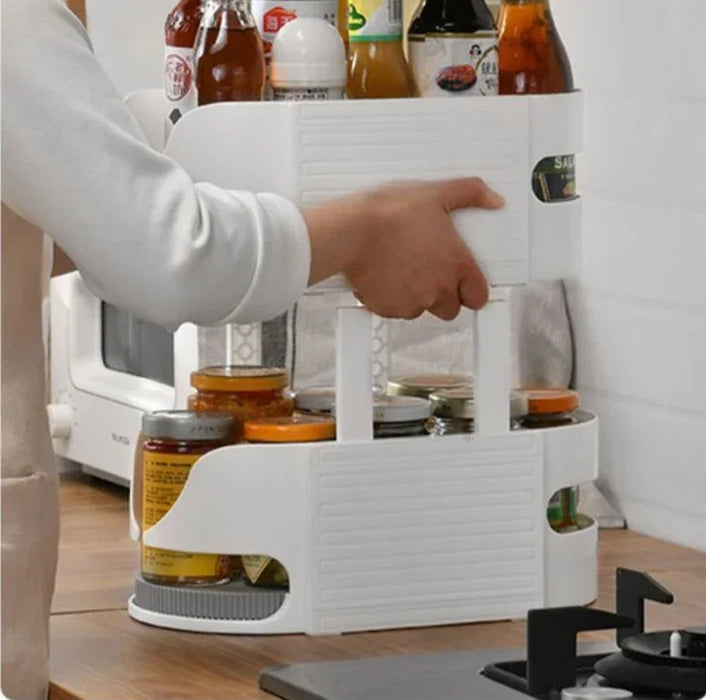 Rotating Fridge Organiser Bin – Soda Can & Bottle Holder, 360° Access