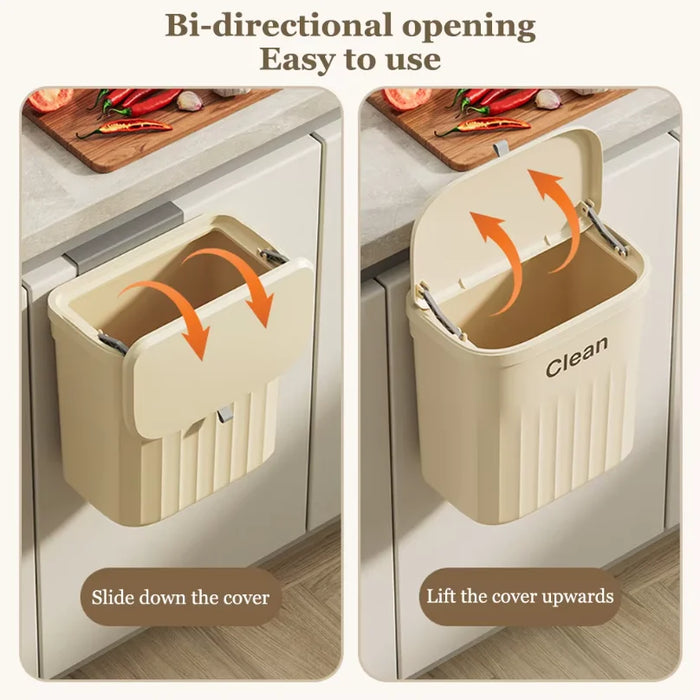Hanging Bin for Cabinet Door – 8.5 L or 12 L, Wall‑Mounted with Lid