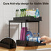 Double-Layer Pull-Out Storage Rack with 5 Hooks — PP Drawer Organiser for Kitchen & Bathroom