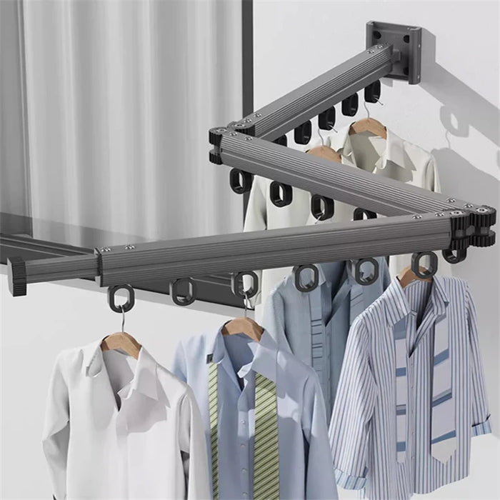 Retractable Wall-Mounted Clothes Hanger — Aluminium Folding Drying Rack