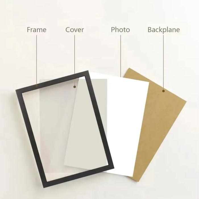 Classic Wood Photo Frame — 21 × 30 cm & 30 × 40 cm, Black or White