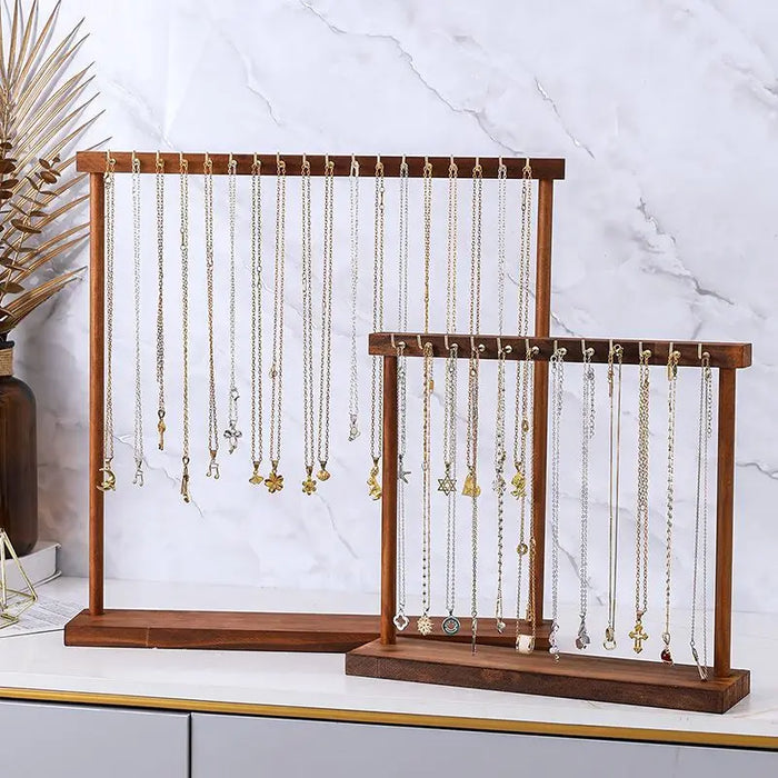 Solid Wood Jewellery Display Stand – Countertop Necklace, Earring & Bracelet Rack