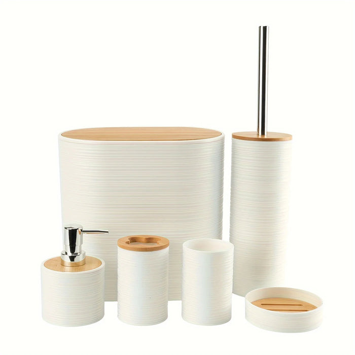 6-piece Bathroom Accessory Set — Toothbrush Holder & Vanity Essentials