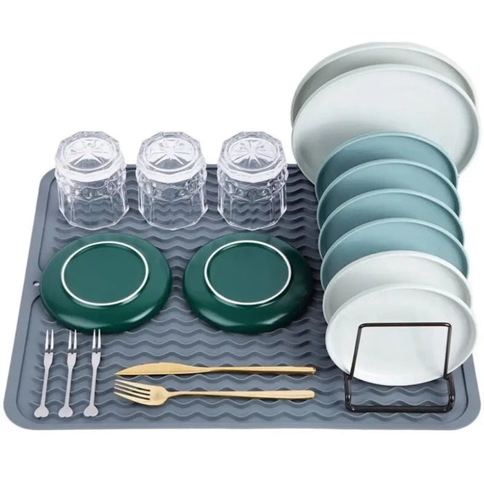Foldable Silicone Drying Mat — Heat-resistant, Anti-slip Kitchen Drain Mat