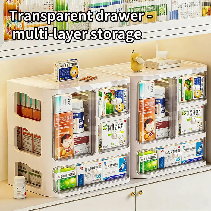 Large Capacity Medicine Organiser — Multi-layer Drawer Storage for Home