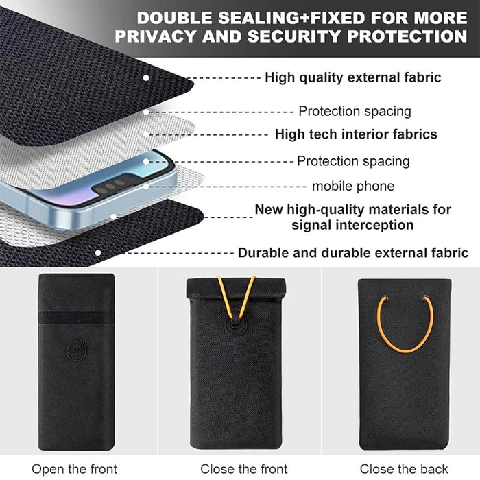 Faraday Car Key Signal-Blocking Case — RFID Privacy Pouch, 17 x 9.5 cm