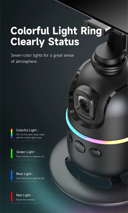 P03 AI 360° Face‑Tracking Selfie Gimbal with Light — Universal Smartphone Stabiliser