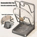 Pot Lid & Cutting Board Rack — Steel Holder with U‑Shaped Slots & Drip Tray