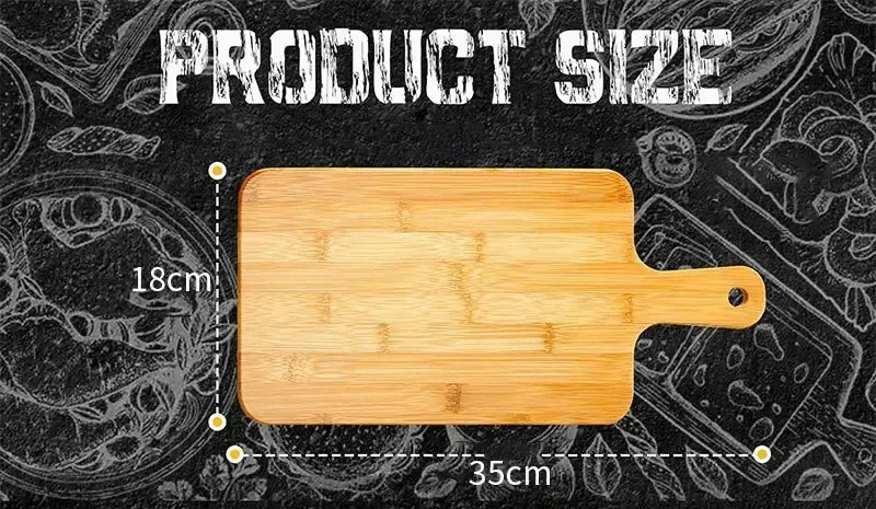 Bamboo Cutting Board with Handle — 11 x 5 inch Wooden Serving & Chopping Board