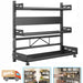 3-Tier Carbon Steel Kitchen Storage Rack for Spices & Utensils