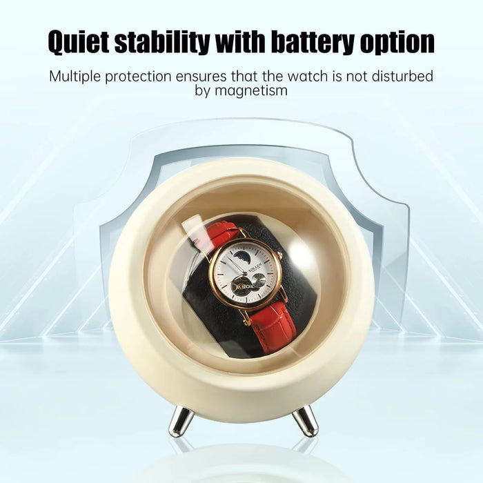 Single Automatic Watch Winder — Compact Rotating Desktop Winder