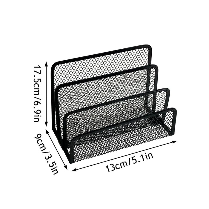 4-Tier Iron Mesh Desk Organiser – Letter Holder for Documents & Stationery